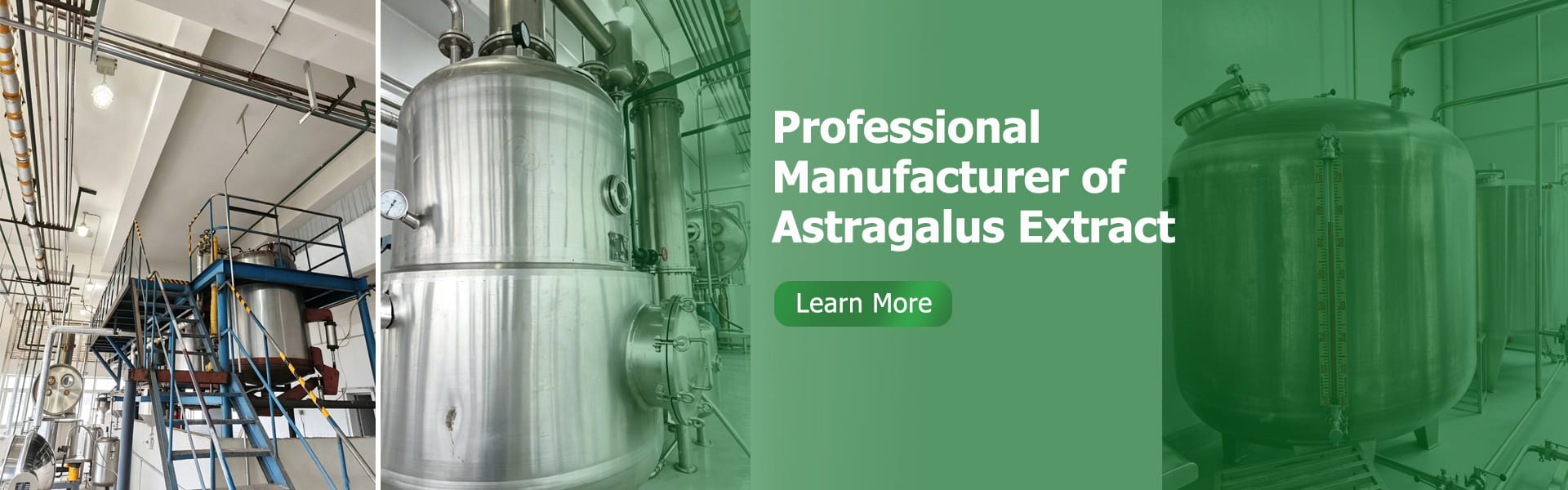 King-tiger workshop with stainless-steel equipment for cycloastragenol & astragaloside IV production